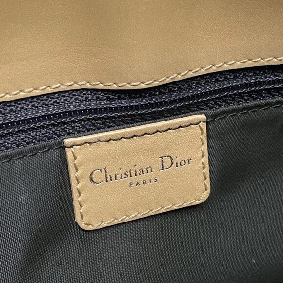Auth DIOR/ChristianDior Trotteur Cream Dark Brown Beige Jacquard Leather - Picture 12 of 16